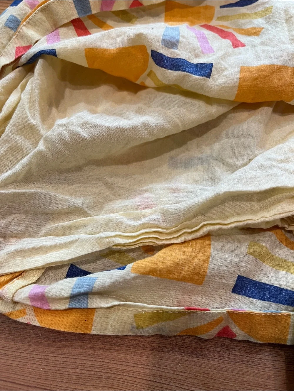 HANNA ANDERSSON 120 Yellow Sun Print Sundress Circle Rick-Rack Trim